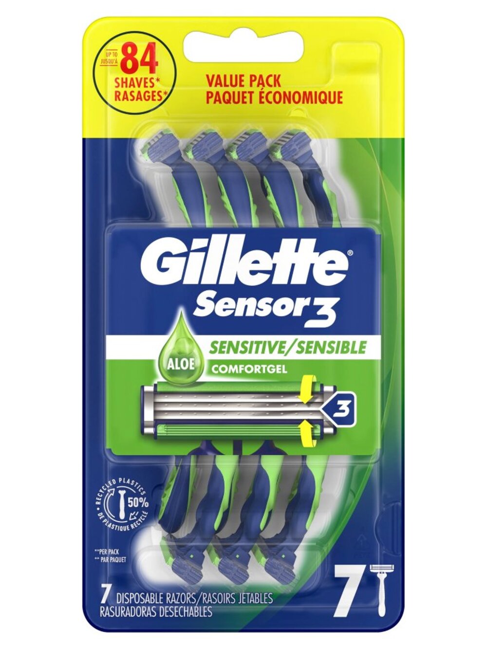 2 Gillette Sensor3 Sensitive Men's Disposable Razor